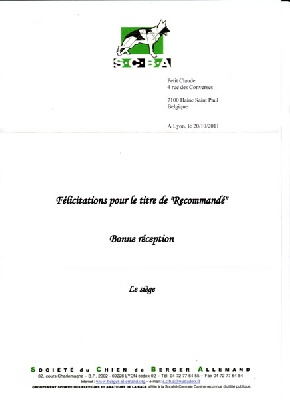 du val de la cascade - Recommandée pour l'élevage en France en 2011